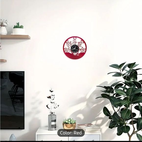 NEW RED Grateful Dead Dancing Bears Vinyl Record Album Carved Clock Jerry Garcia - Picture 5 of 9